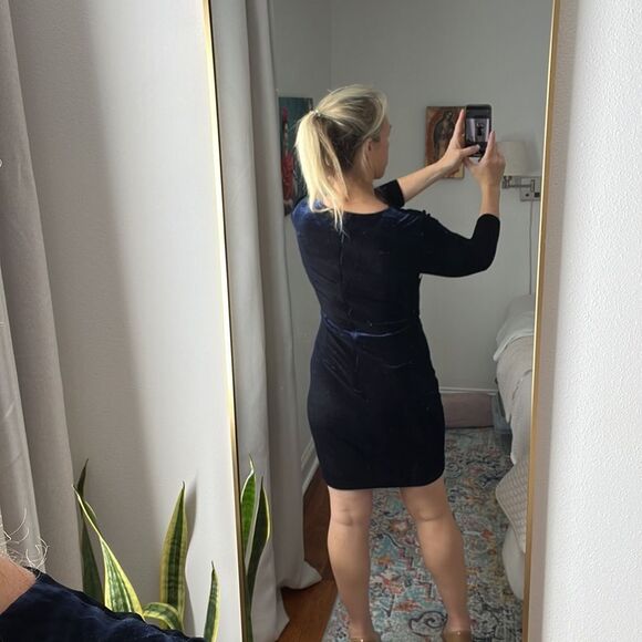 Vince Camuto Navy Velvet Dress - Picture 4 of 8